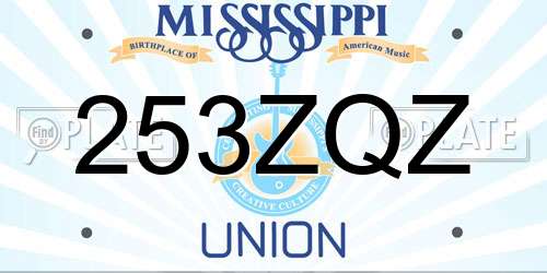 253ZQZ Mississippi License Plate