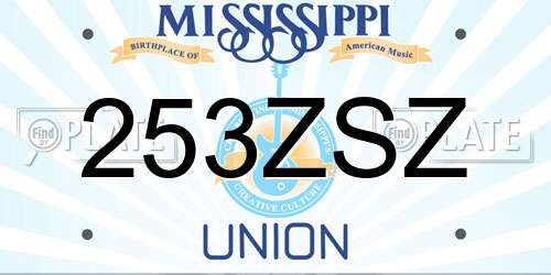 253ZSZ Mississippi License Plate