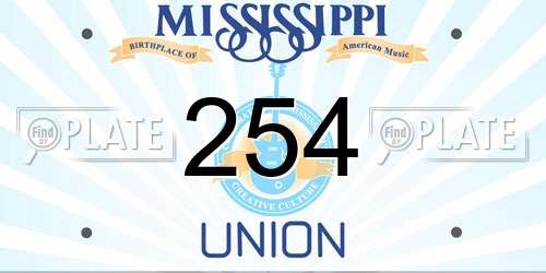254 Mississippi License Plate