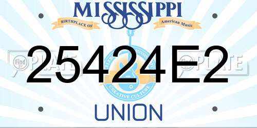25424E2 Mississippi License Plate