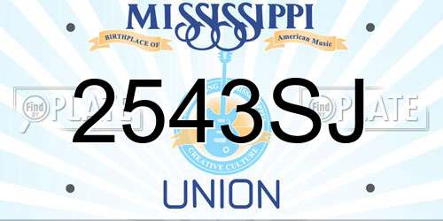 2543SJ Mississippi License Plate