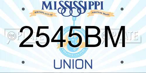2545BM Mississippi License Plate