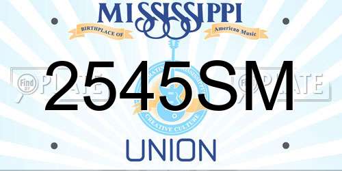 2545SM Mississippi License Plate