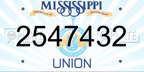 2547432 Mississippi License Plate