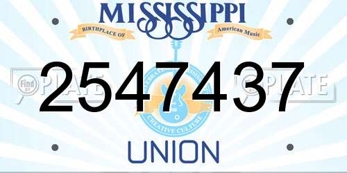 2547437 Mississippi License Plate