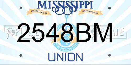 2548BM Mississippi License Plate