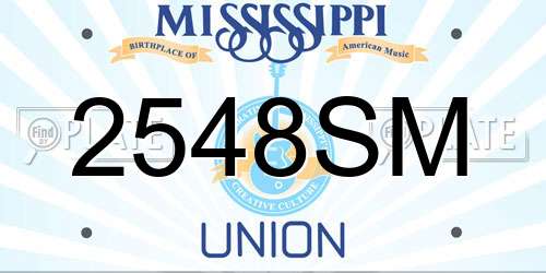 2548SM Mississippi License Plate