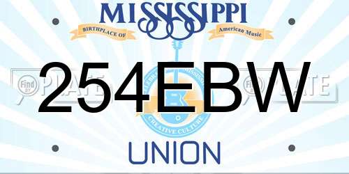 254EBW Mississippi License Plate