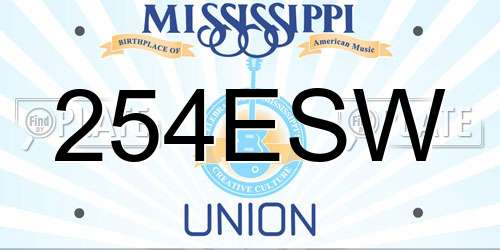 254ESW Mississippi License Plate