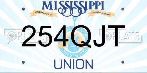 254QJT Mississippi License Plate