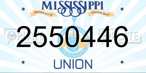 2550446 Mississippi License Plate