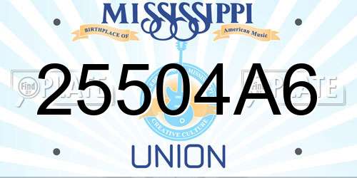 25504A6 Mississippi License Plate