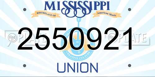 2550921 Mississippi License Plate