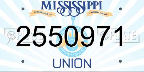2550971 Mississippi License Plate