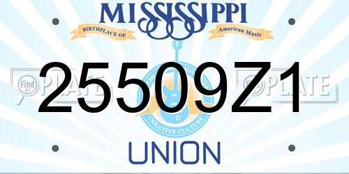 25509Z1 Mississippi License Plate