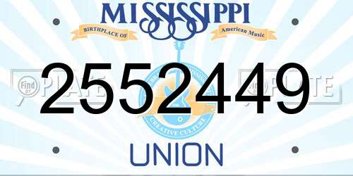 2552449 Mississippi License Plate