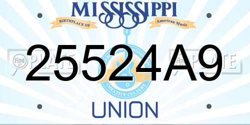 25524A9 Mississippi License Plate