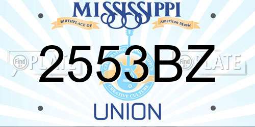 2553BZ Mississippi License Plate