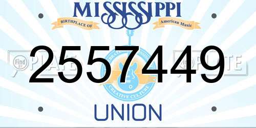 2557449 Mississippi License Plate