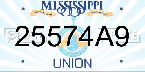 25574A9 Mississippi License Plate