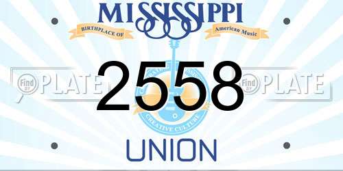 2558 Mississippi License Plate