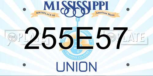255E57 Mississippi License Plate