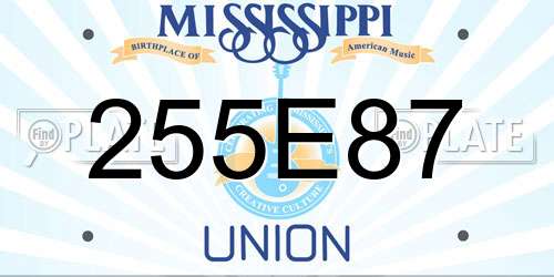 255E87 Mississippi License Plate