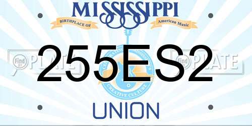 255ES2 Mississippi License Plate