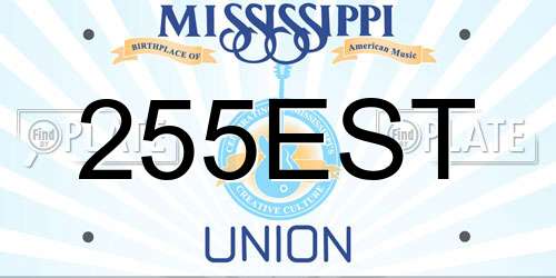 255EST Mississippi License Plate