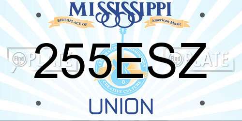 255ESZ Mississippi License Plate