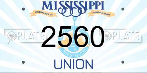 2560 Mississippi License Plate