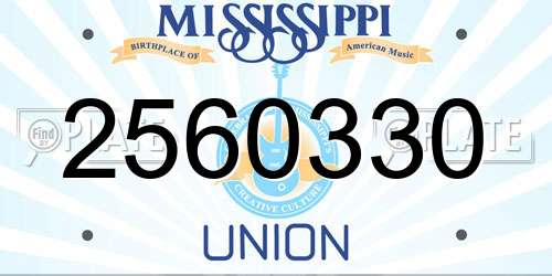 2560330 Mississippi License Plate