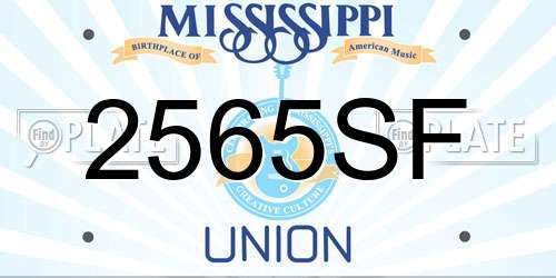 2565SF Mississippi License Plate