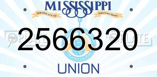 2566320 Mississippi License Plate