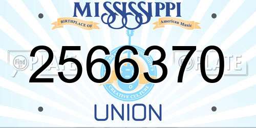 2566370 Mississippi License Plate
