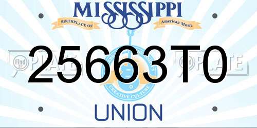 25663T0 Mississippi License Plate