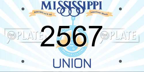 2567 Mississippi License Plate