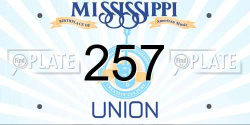 257 Mississippi License Plate