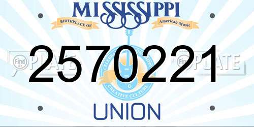 2570221 Mississippi License Plate