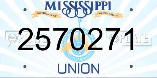 2570271 Mississippi License Plate