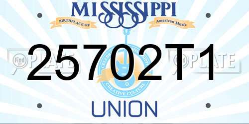 25702T1 Mississippi License Plate