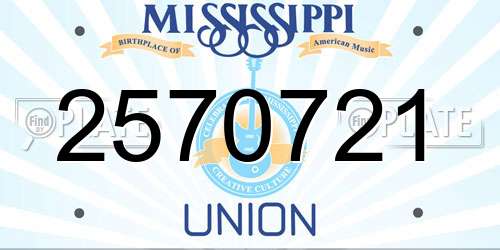 2570721 Mississippi License Plate