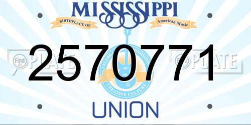 2570771 Mississippi License Plate