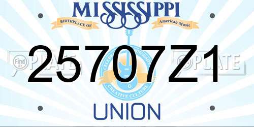 25707Z1 Mississippi License Plate