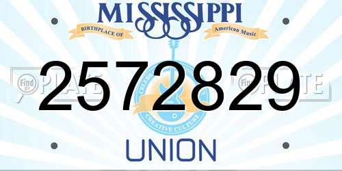 2572829 Mississippi License Plate