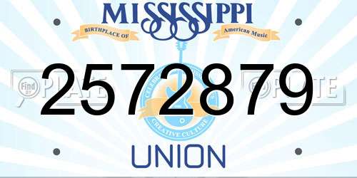 2572879 Mississippi License Plate