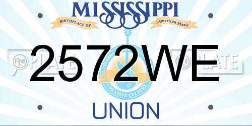 2572WE Mississippi License Plate