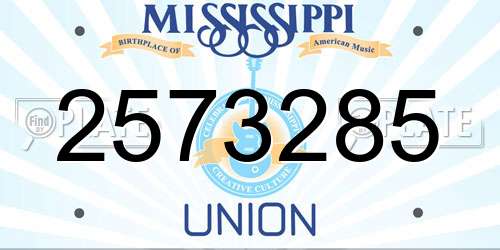 2573285 Mississippi License Plate