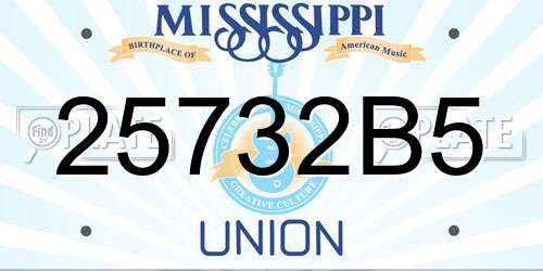 25732B5 Mississippi License Plate
