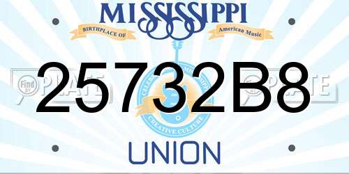 25732B8 Mississippi License Plate